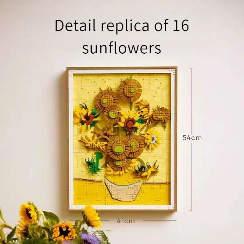 

2615 шт. подсолнухи 3d художественная роспись строительные блоки наборы DIY креативный декор кирпичи игрушки подарок на день рождения