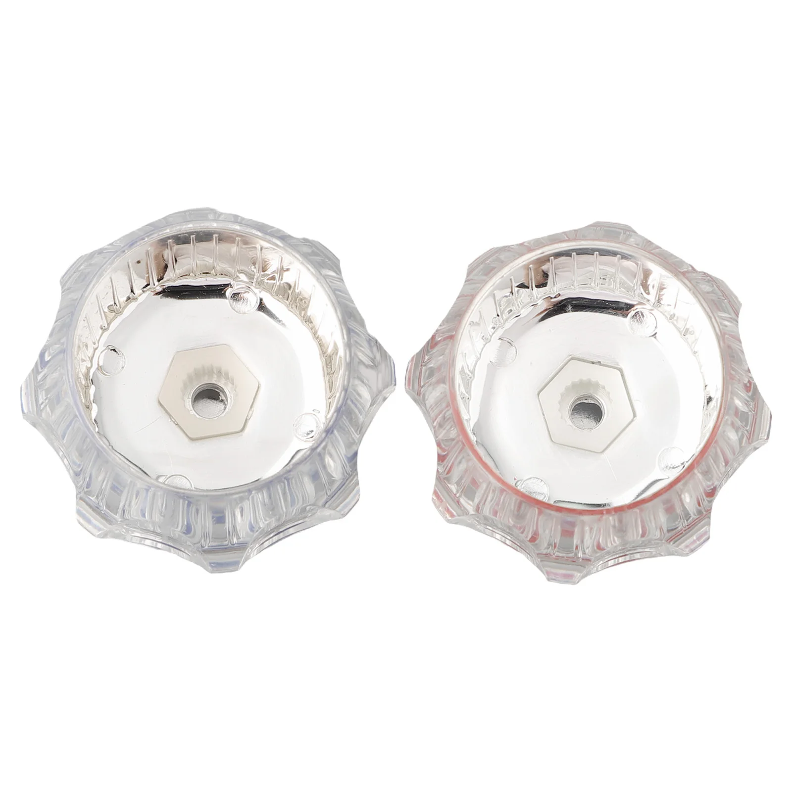 Acrylic Tap Cover Replacement 2PCS for Kitchen and Bathroom Faucets 20 Splines 7.5mm for Damaged Tap Head Fixing