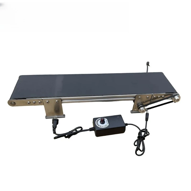 

Conveyor Belt Metal Desktop Conveyor Belt with Power Controller Adjustable Speed 1-10cm/s 12x50CM 555 Geared Motor