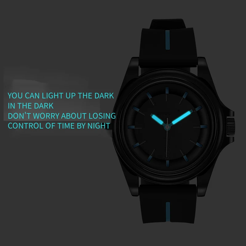 Students Sports Quartz Wristwatch Black Case Soft Silicone Strap Analog Minimalist Dial Multi Color Casual Daily Watch For Male