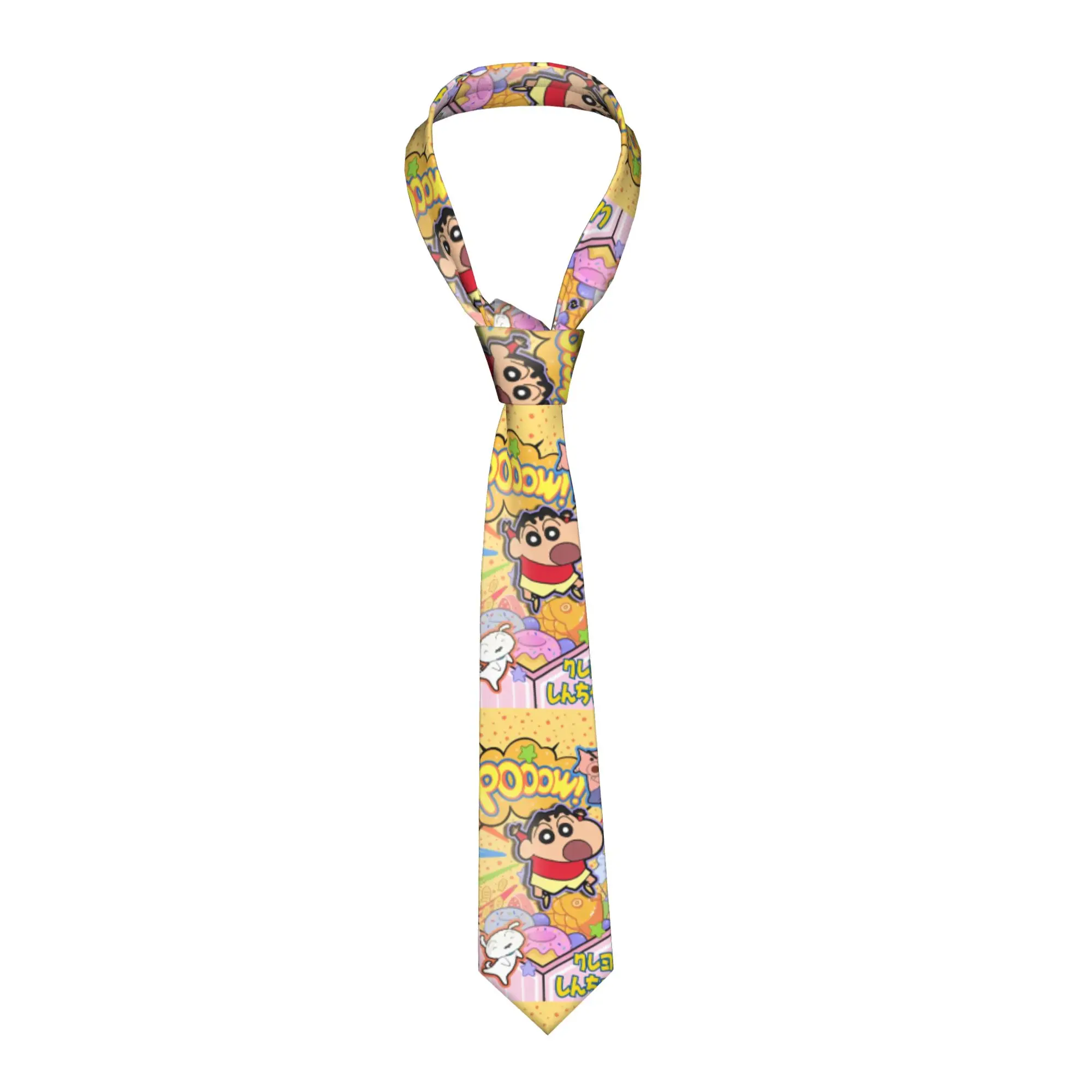 Crayon ShinChan Necktie Men Polyester 8 cm Casual Neck Ties Manga Comedy for Men Accessories Cravat Wedding Accessories Office