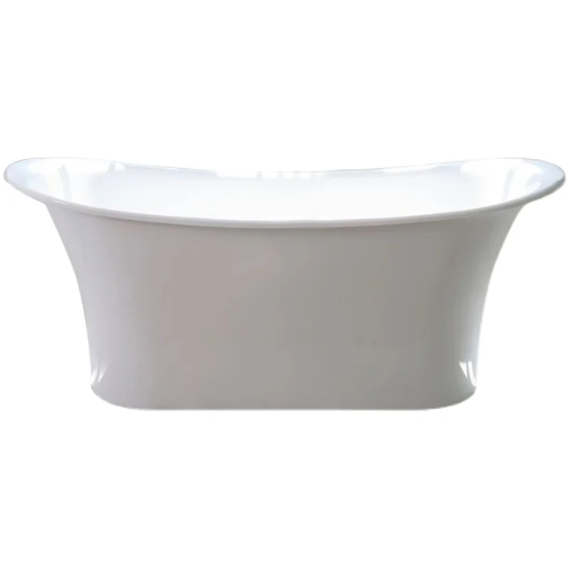 Cast iron enamel bathtub boat shape white edging hotel movie props