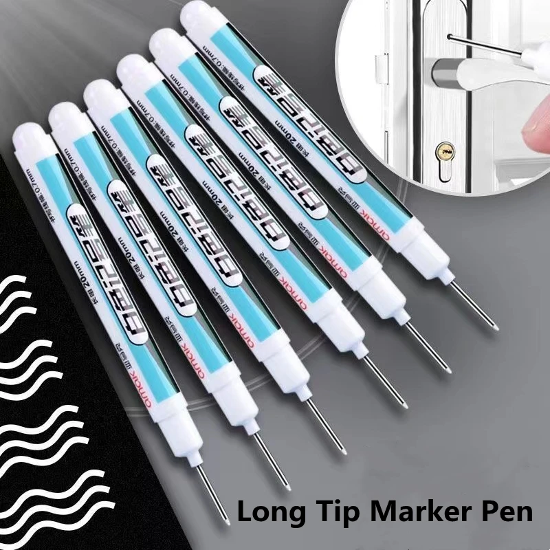 1//2/3Pcs/Set For Metal Long Head Marker Pens Oily Waterproof Plastic Large Capacity White Marker Pen Stationery 0.7/1.0/2.5mm