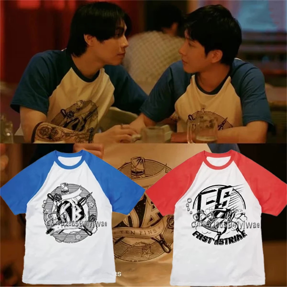 Thai drama The Heart Killers Kant And Bison Same Style Casual T-Shirt O-Neck Street Couple'S Shirt Summer Men'S Women'S T-Shirts