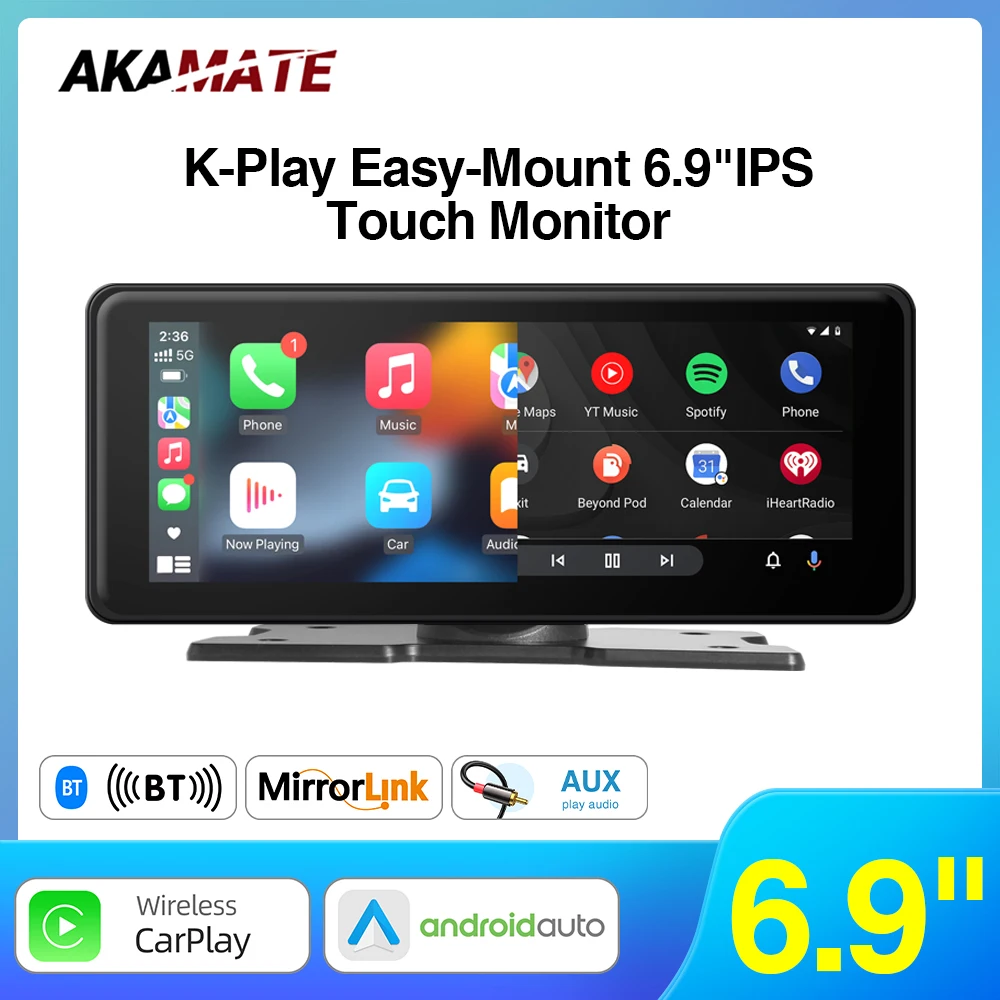 

6.7inch Display Car Radio Multimedia Player Support CarPlay Android Auto Bluetooth IPS Screen Linux System Plug and Play