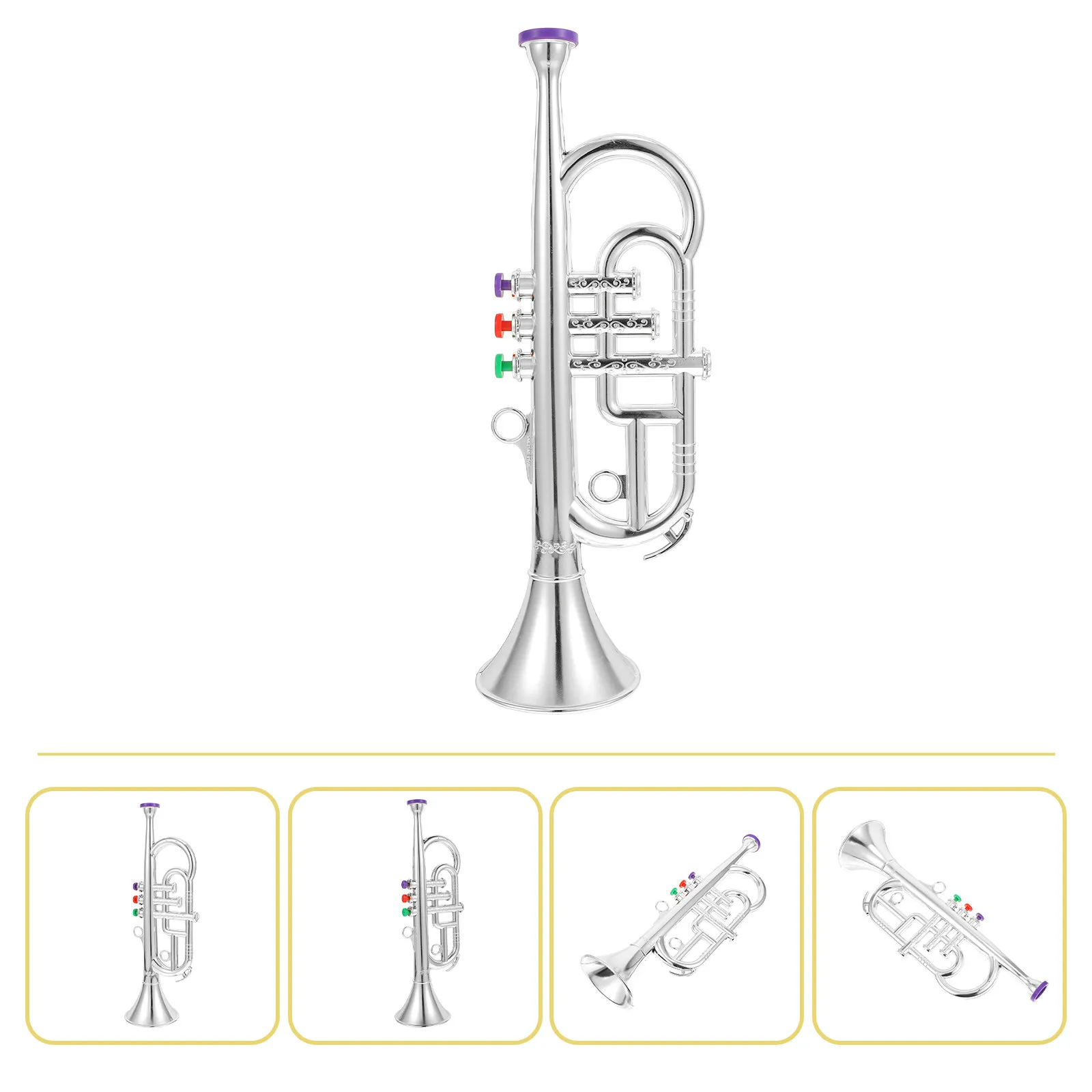 1Pcs Trumpet Simulation Instrument High Quality Realistic Decorative Educational Plaything Early Learning Kids Stage Performance