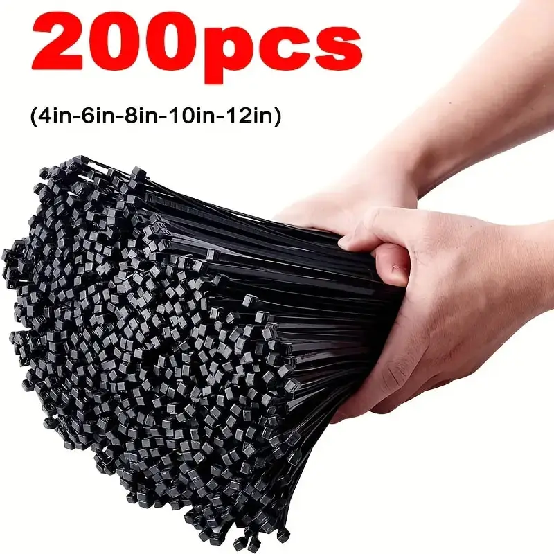 1-500pcs Plastic Straps Nylon Cable Ties Plastic Flanges Ties Cable Greenhouse Velcro Clamp Self-locking Fastening Wire Ties