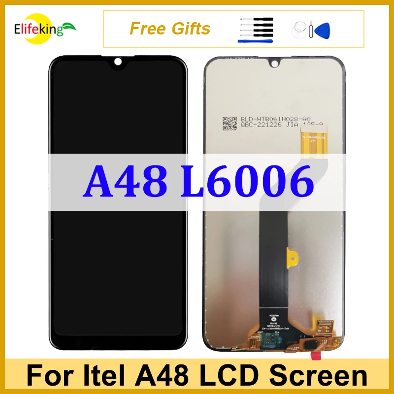 Оригинальный ЖК-дисплей 6,1 дюйма для Itel A48 L6006, дисплей кодирующий преобразователь сенсорного экрана в сборе, Запасные детали для ремонта, тест 100%