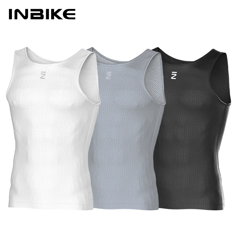 INBIKE Man Cycling Base Layer Sleeveless Quick Dry Bicycle Undershirts Vest Road Bike MTB Clothing Mesh Cycle Underwear Clothes