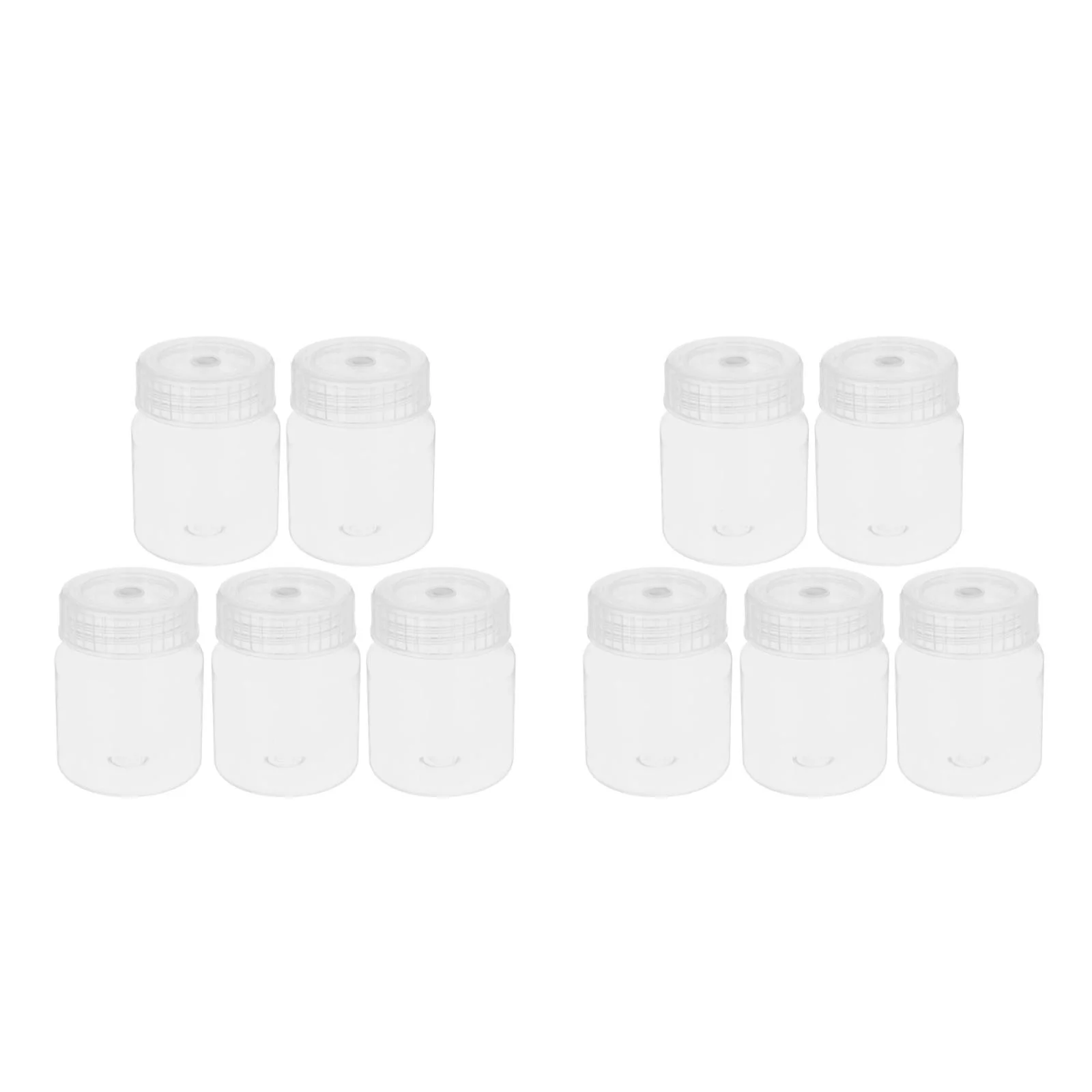 

10 pcs Chemical Storage Bottles Wide Mouth Lab Reusable Airtight Plastic Sealed Liquid Container Mini Bottles Plastic