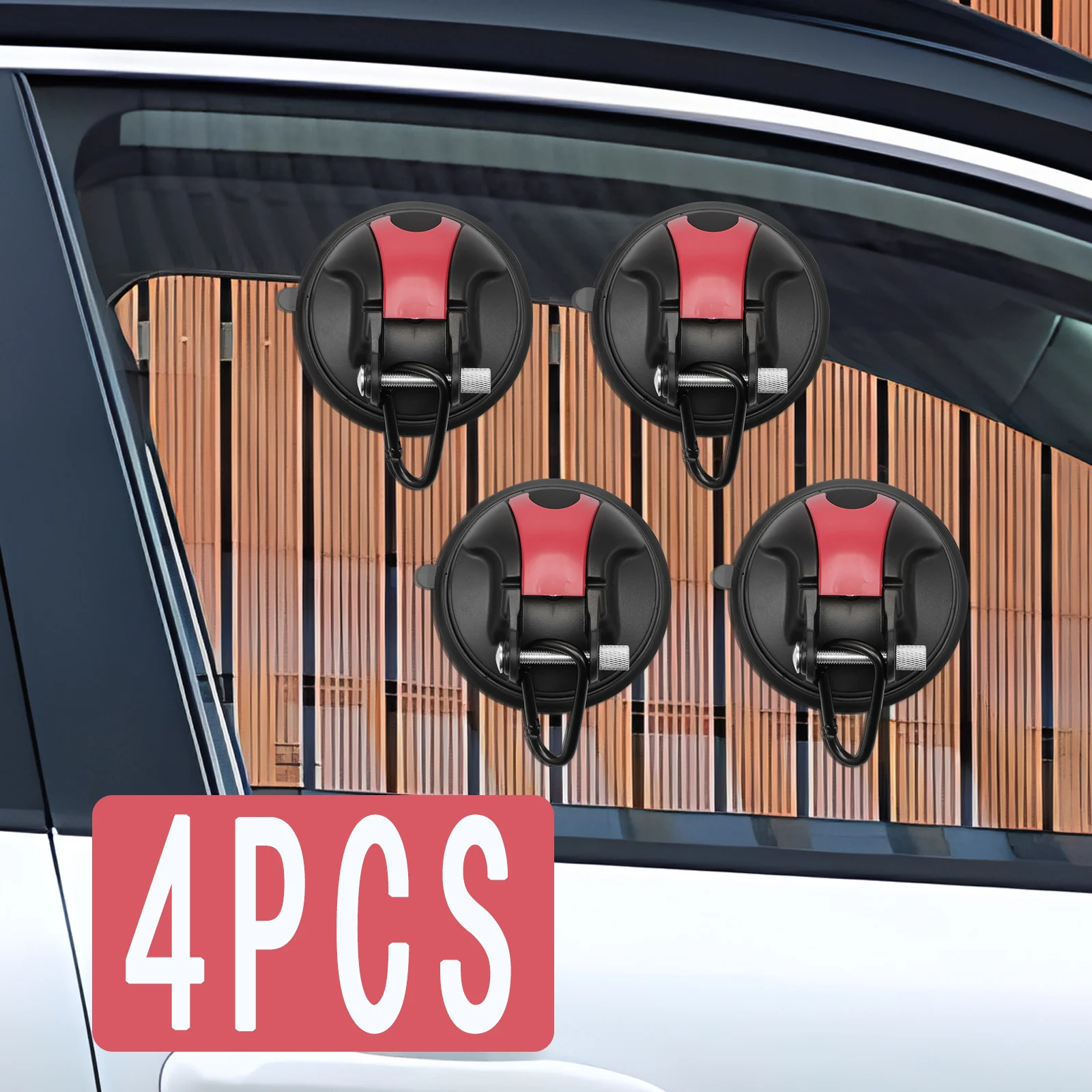 4Pcs Portable Suction Cup Hooks No Drilling Multifunctional Suction Cups Anchor Car Camping Essentials for Awnings Hanging Tents