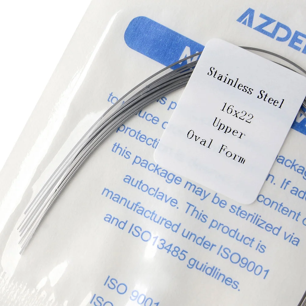 10 Teile/paket AZDENT Dental Kieferorthopädische Edelstahl Runde Rechteckige Bogen Drähte Oval Form Oberen Unteren Drahtbogen – Detail 7