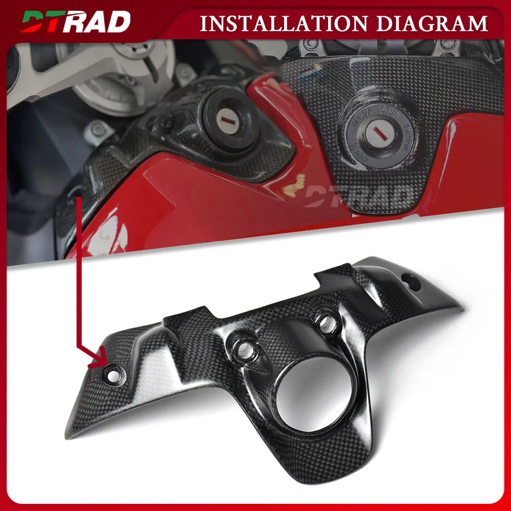 For DUCATI Panigale V2 899 959 1199 1299 Carbon Fiber Ignition Switch Cap Front Switch Key Guard Protection Cover Accessories