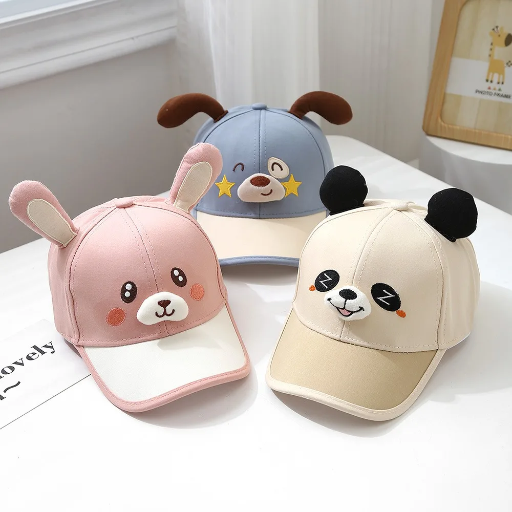 

Panda Breathable Capybara Peaked Cap Adjustable Cotton Children Baseball Hat Polyester Thin Baby Sunscreen Hat Summer