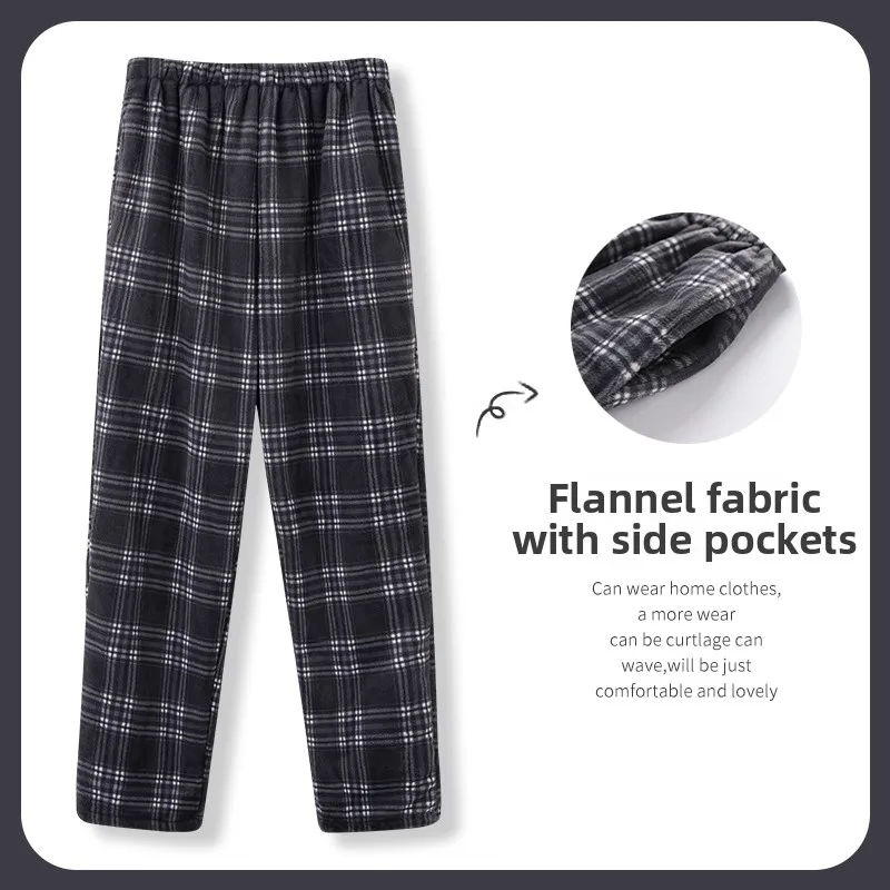 Hde1881 plaid velvet pants
