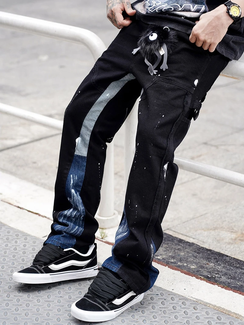 パンツ 00s SHELLAC waxed black flare denim Y2K パンツ 00s SHELLAC waxed black flare denim Y2K Black Waxed