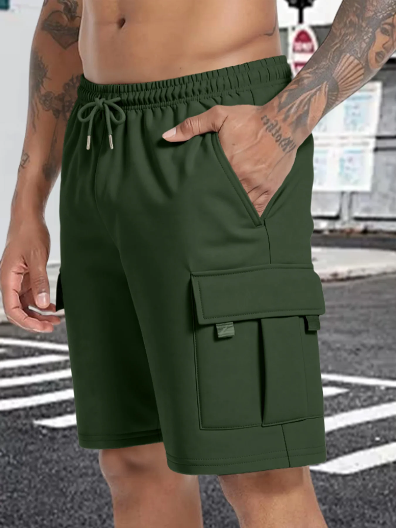Summer Men's Sport Shorts Male Breathable Loose Multi-pockets Cargo Shorts Outdoor Jogging Fitness Casual Drawstring Mens Shorts - Image 6