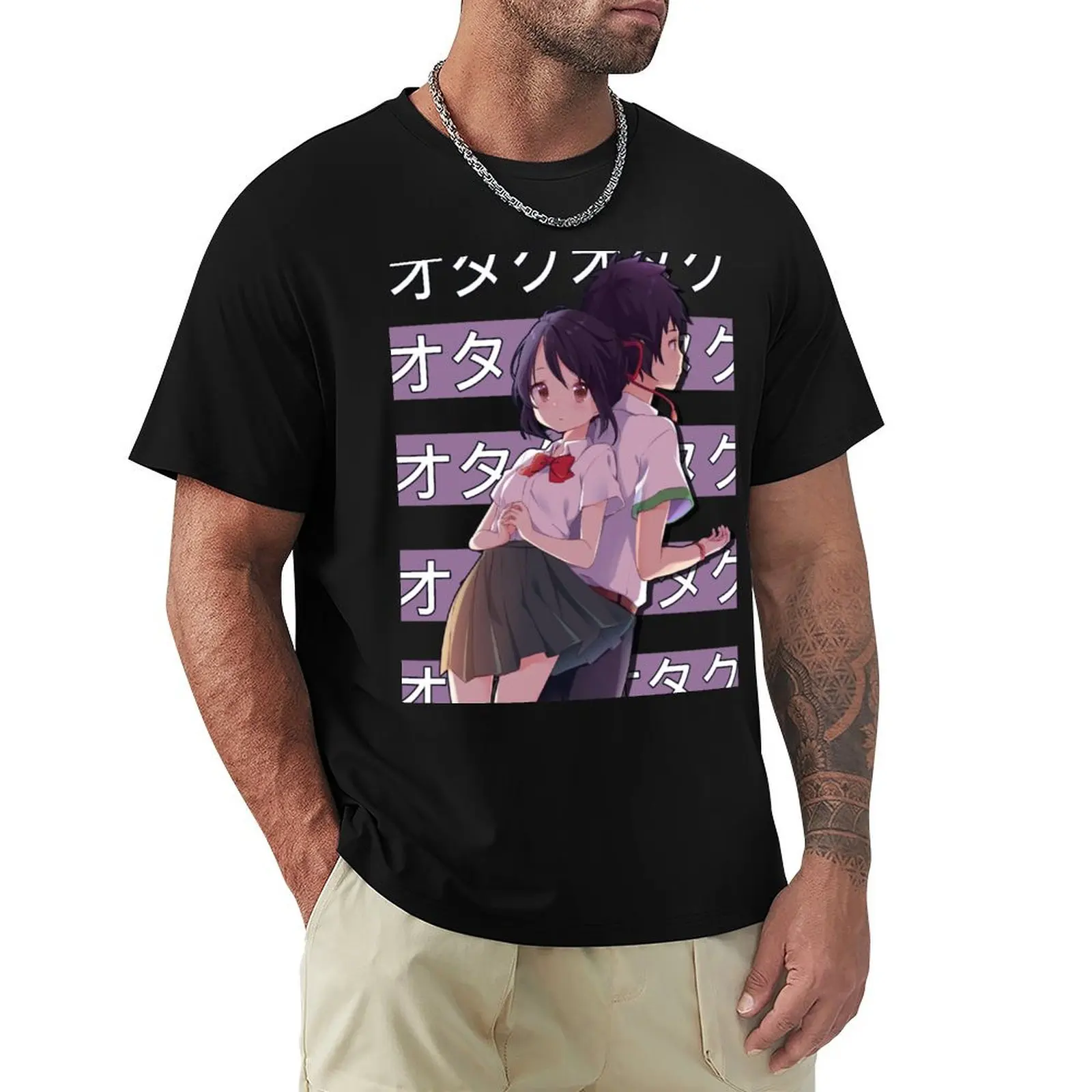 Miyamizu Mitsuha - Tachibana Taki Kimi No Na wa Anime T-shirt aesthetic clothes tees slim fit t shirts for men