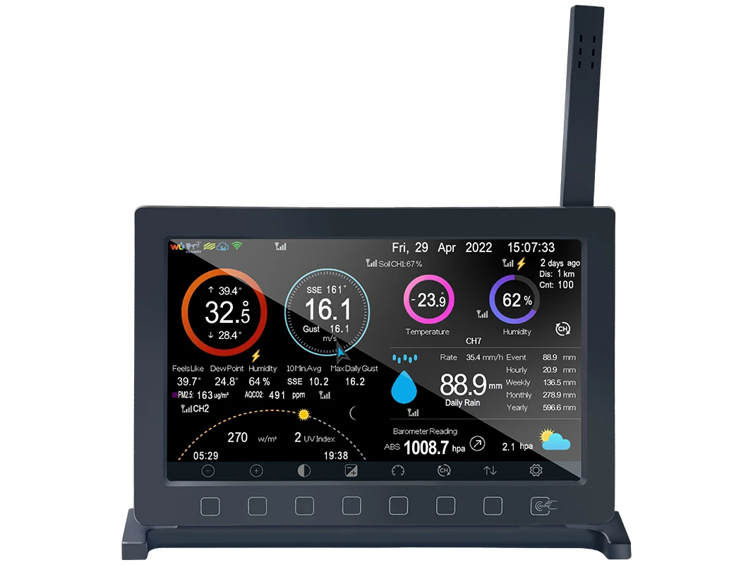 Misol HP2561 wireless weather station 433Mhz TFT color screen with 7 in 1 sensor array, wifi connection