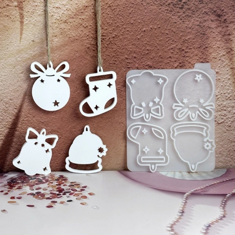 

LX9D Figurines Moulds Christmas Themed Silicone Texture for Decoration