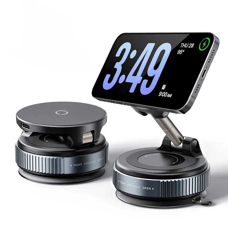 Superstarker magnetischer Auto-Telefonhalter für kabelloses Ladegerät 360° °   Rotations-Vakuum-Saugnapf für das Schnellladen der iPhone 12-16-Serie