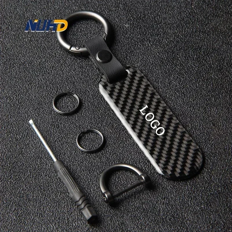 Carbon Fiber Car KeyChain For Toyota Honda Nissan Mazda Lexus Suzuki Mitsubishi Hyundai KIA Key Ring Metal Anti-loss Accessories