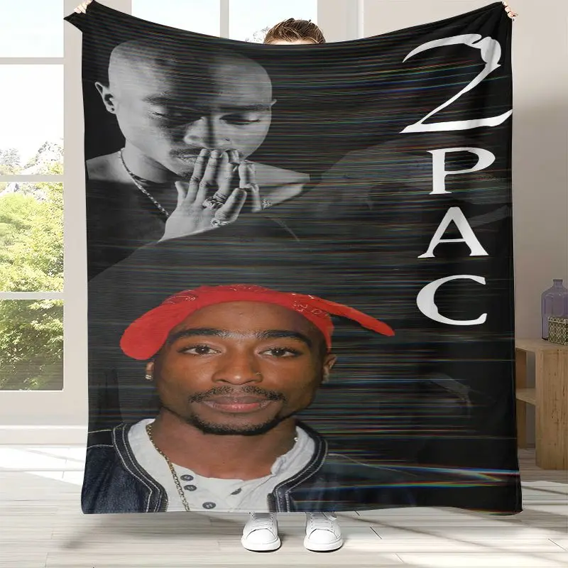 Vintage Tupac 2Pac Thug Life West Coast Rap Legend Flannel Throw Blanket,Cozy Warm Blanket for Bed,Sofa,Living Room,Picnic,Gift
