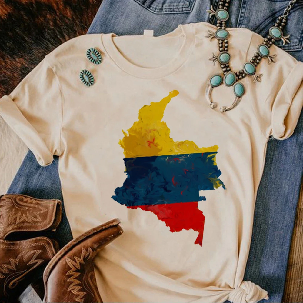 Colombia t-shirts women streetwear funny summer tshirt female funny clothes