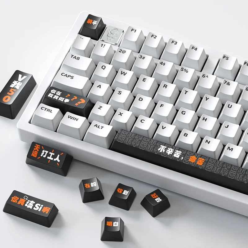 

Migrant worker keycap personality PBT sublimation mechanical keyboard cross shaft universal OEM height 10 keys FIHI75