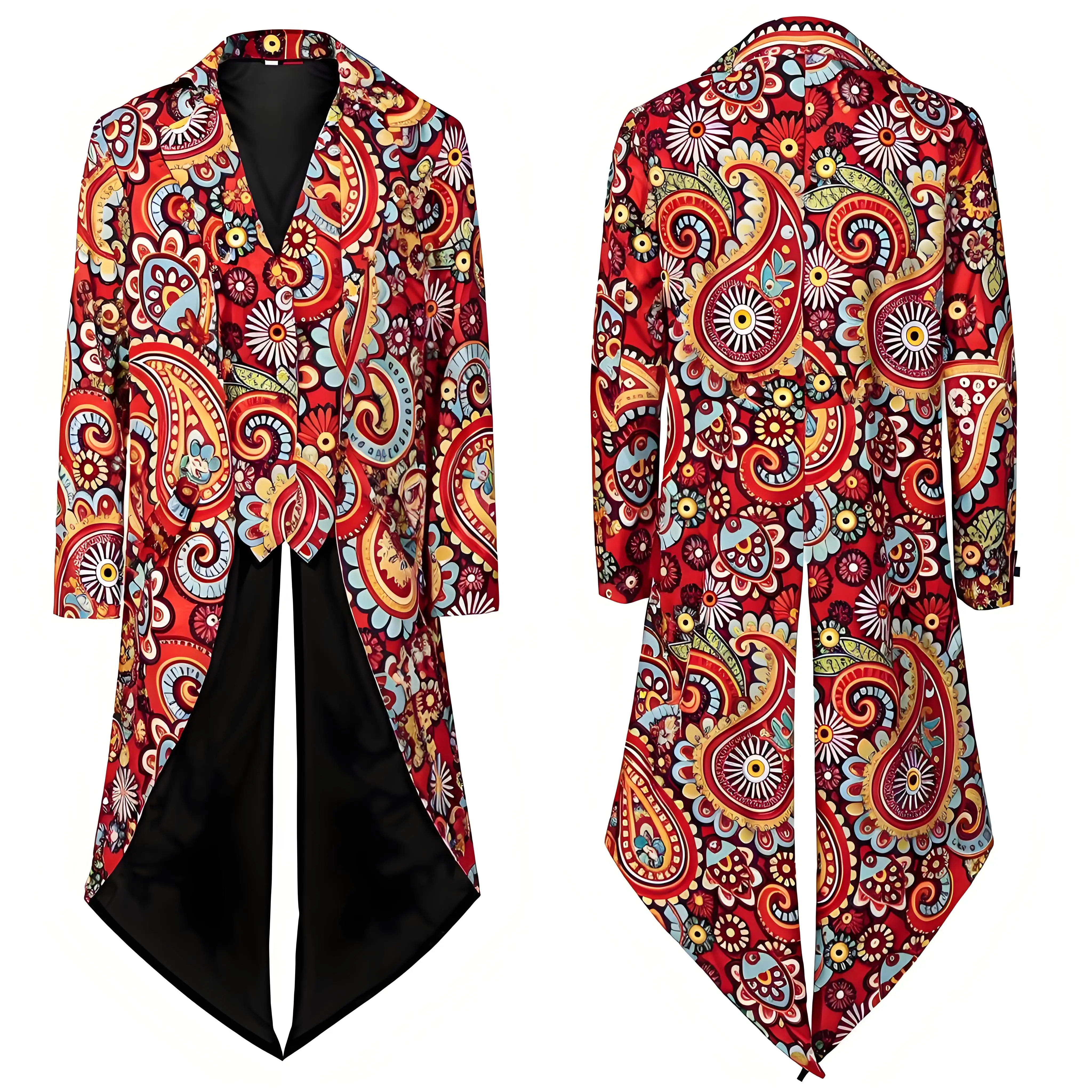 

Medieval Retro Tuxedo Cosplay Jacket Coat Men Victorian Gothic 3D Digital Printing Stage Performance Costume