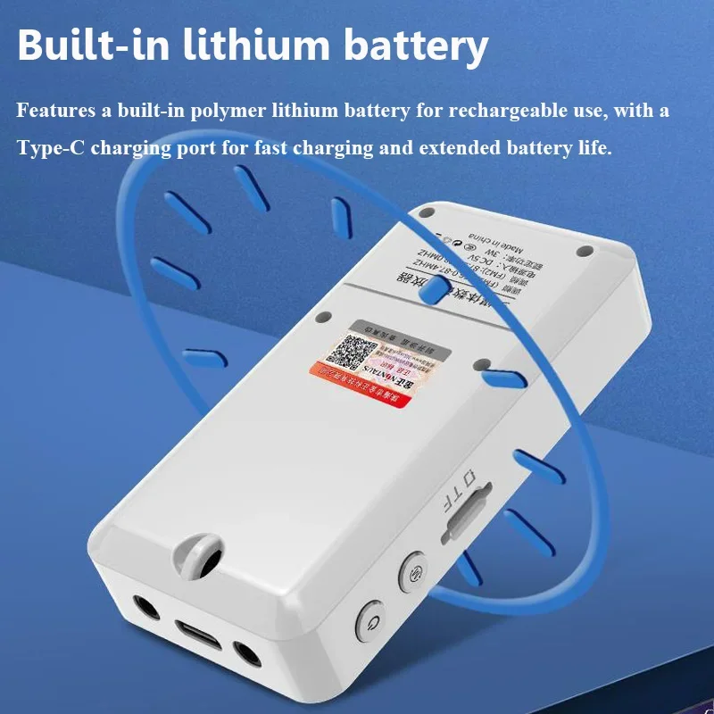 Mini Radio FM de bolsillo, receptor de Radios digitales portátiles, Altavoz Bluetooth, grabadora externa e interna, tarjeta TF, reproducción auxiliar recargable