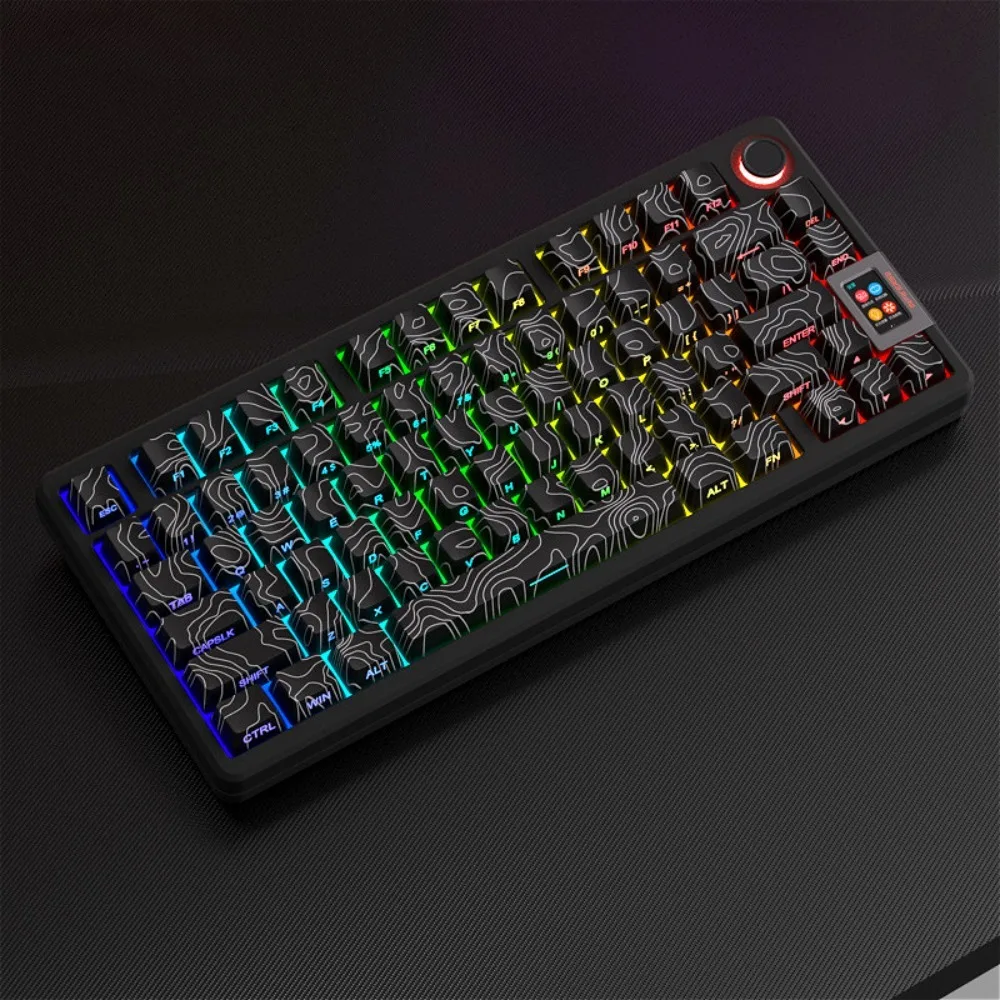 Imagem -02 - Pbt Preto Keycaps Adequado para Gaming Teclado Mecânico Tema Contour Terrain Cherry Keycaps Conjunto Completo