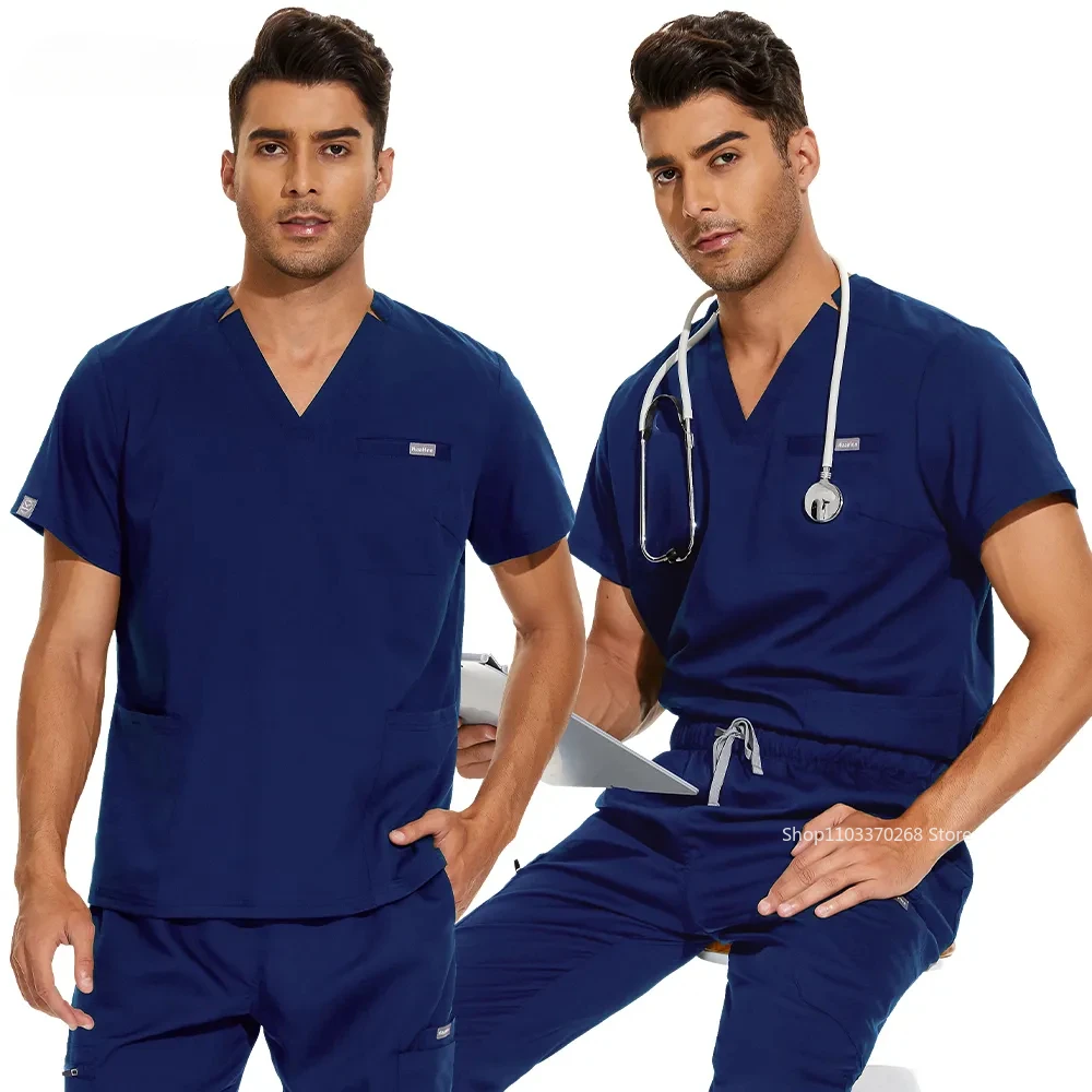 Medical Uniform Lab Clothes Women Mens Scrubs Tops Nurse Nursing Uniform Vet Costume Spa Workwear Hospital Surgery Work Shirts