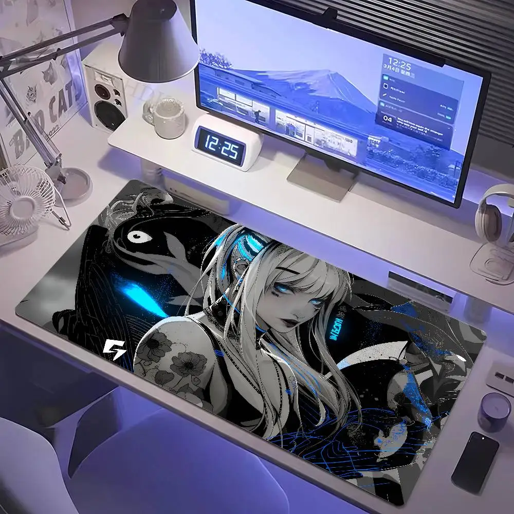 Kazemi Anime Mouse Pad Wallhack Frenzy Faith Yume Large Gaming Mousepad Pc Gamer Computer Accessories Non-Slip Game Keyboard Mat