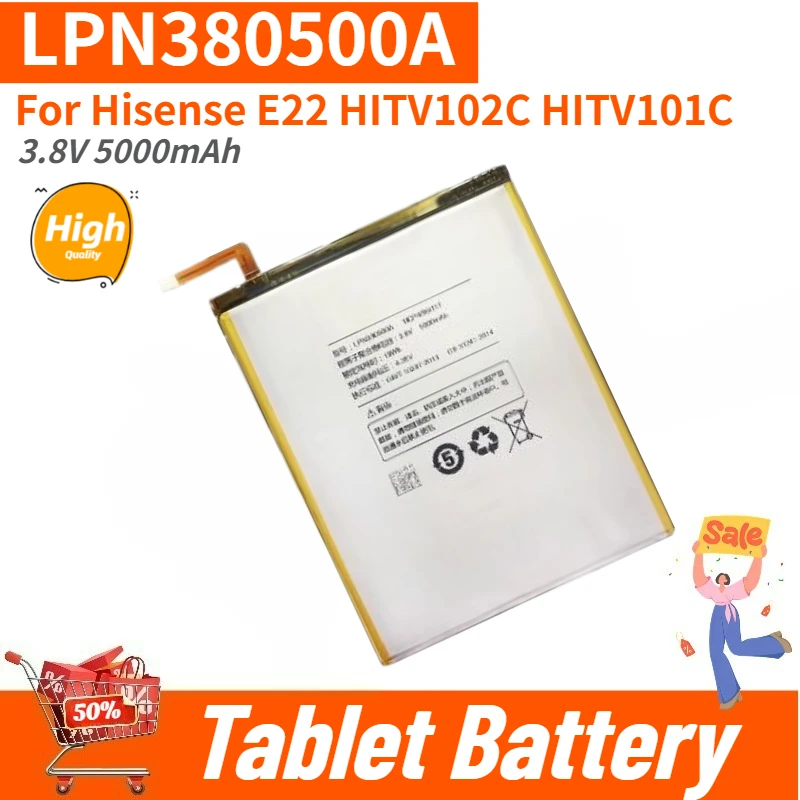 

LPN380500A High Quality Tablet Battery 3.8V 5000mAh For Hisense E22 HITV102C HITV101C Brand New Replacement Battery