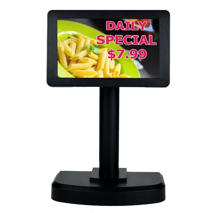 Counter Promotion Advertising All In One Pos Terminal System Point Of Sale Customer Display 800*600 Pos Lcd Tft 7inch Monitor