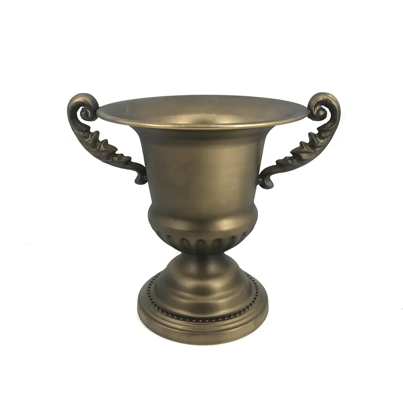 Factory Direct Compatible with Iron Bronze Tall Flower Pot Floral Salon Venue Arrangement Vase