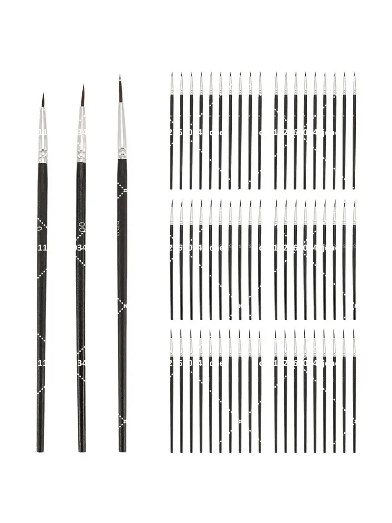 60Pcs Detail Paint Brushes, Fine Tip Miniature Paint Brushes Set with Sizes 0 00 000 for Fine Liner Art Craft