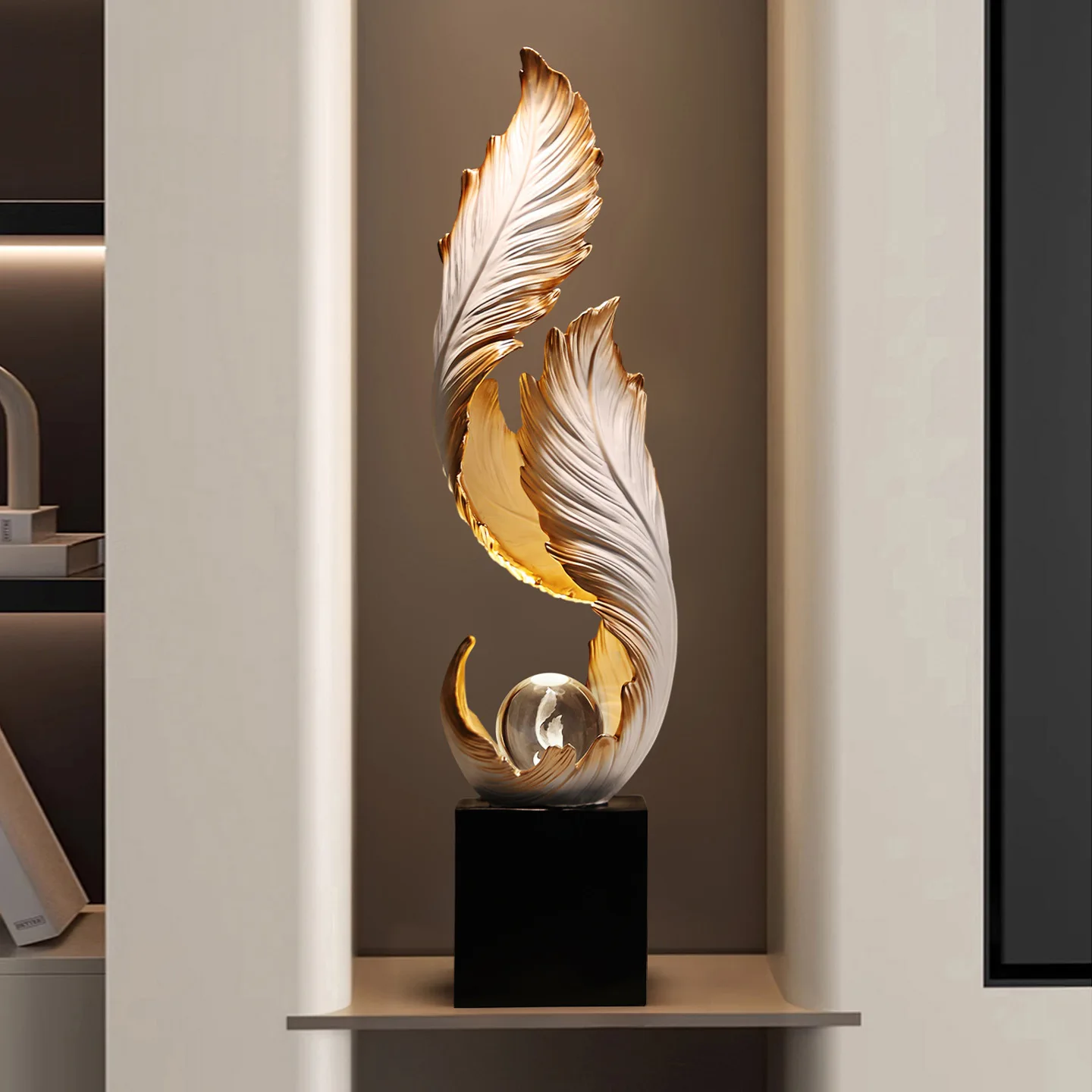Creative Resin Feather Floor Lamps Living Room Decor Led Illumination Bedroom Light Fixture Entryway Ornament Festival Gifts CE
