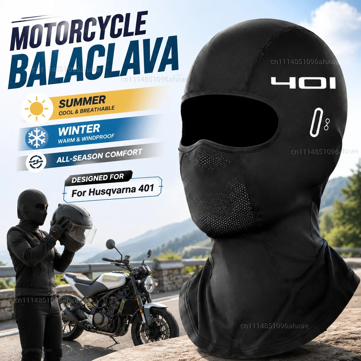 

For Husqvarna Svartpilen 401 Vitpilen 401 Svartpilen401 Motorcycle Balaclava Summer Glasses Face Breathable Hole Winter Warm
