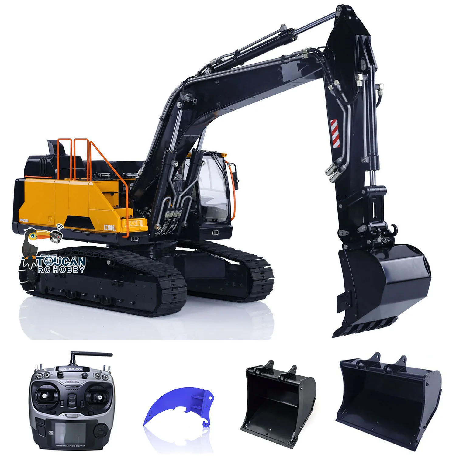 Toys 1:14 EC380 Metal RC Hydraulic Excavator Tracked Electric Wireless Control Digger Painted Assembled Trucks Car Vehicle Model