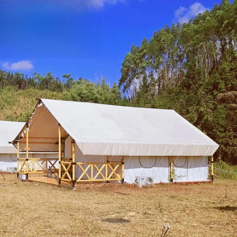 campground solid wood tent hotel, high-end scenic leisure Deposit price Outdoor camp homestay