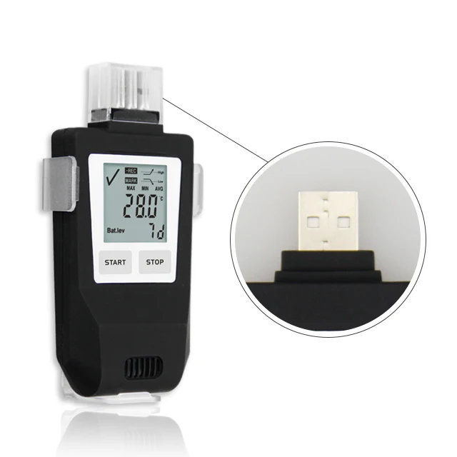 Guardião fresco IUT -90 ° Registrador de dados de temperatura industrial ultra baixa de gelo seco USB C