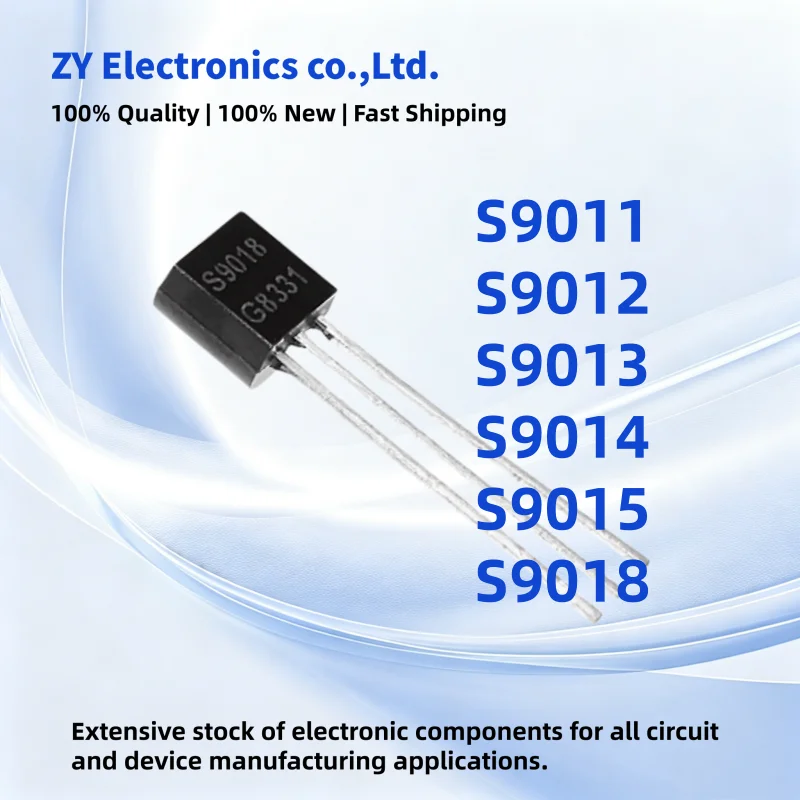 100PCS S9011 S9012 S9013 S9014 S9015 S9018 TO-92 NPN/PNP Transistor 100% NEW