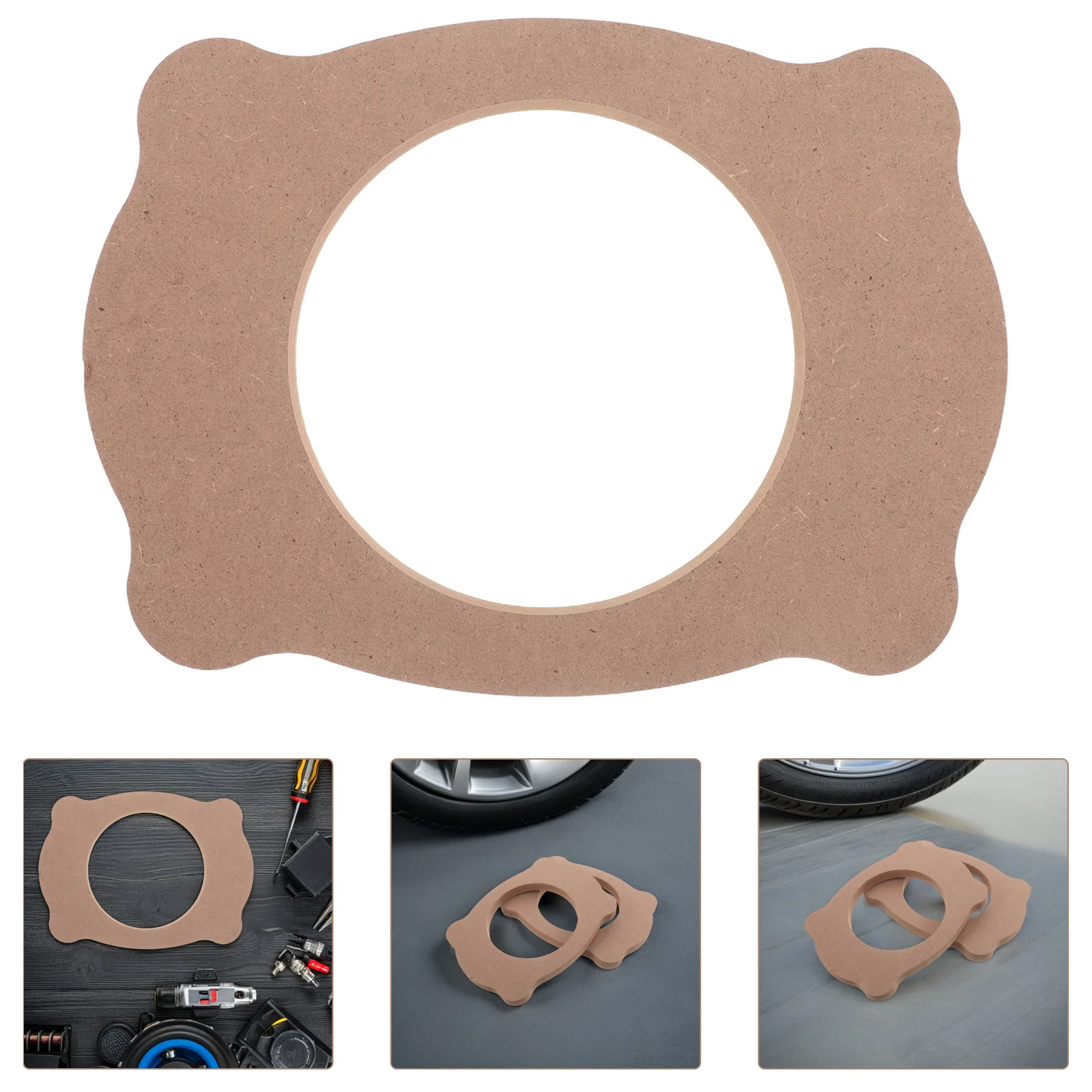 

1 Pair 6.5 Inch Car Speaker Spacers Mdf Wood Adapter Rings Noise Reducing Mounting Brackets For Door Speakers - Car Audio