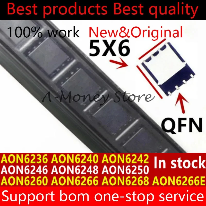 

(5 шт.) AON6240 AON6236 AON6242 AON6246 AON6248 AON6250 AON6260 AON6266 AON6268 AON6266E QFN-8