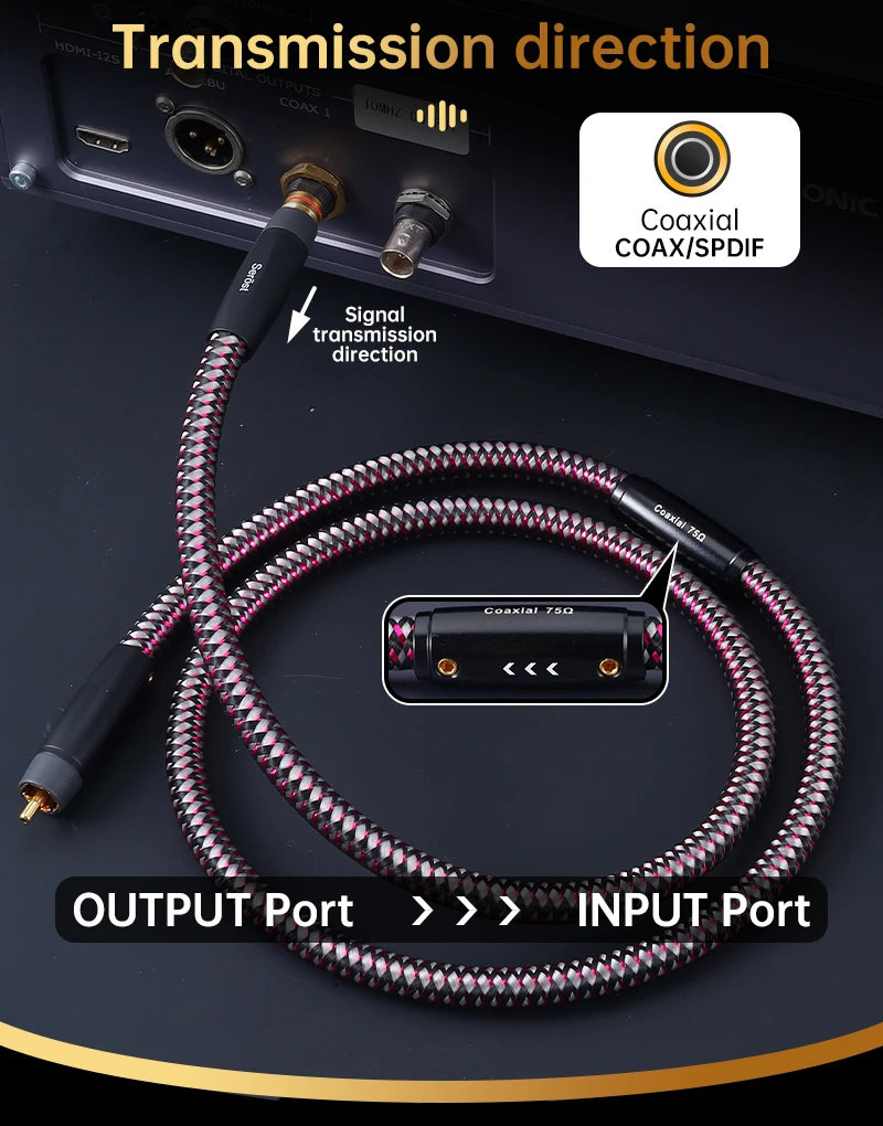 Serost HiFi 75 Ohm 99,9999% OCC Einkristall-Kupfer Digitales Koaxiales Audiokabel für DAC DSP Decoder COAX/SPDIF Anschluss – Detail 2