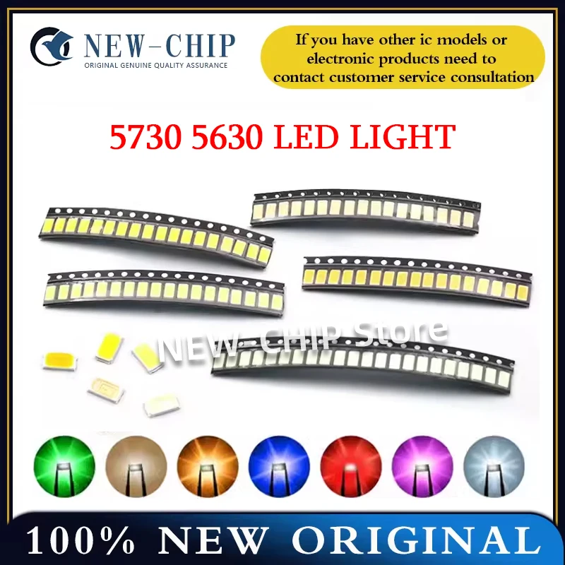 500PCS/LOT SMD LED Diodes 5730 5630 0.2W Diode 5730 SMD LED Diodo Kit Green RED WARM White ICE Blue Yellow Pink Purple-UV Orange