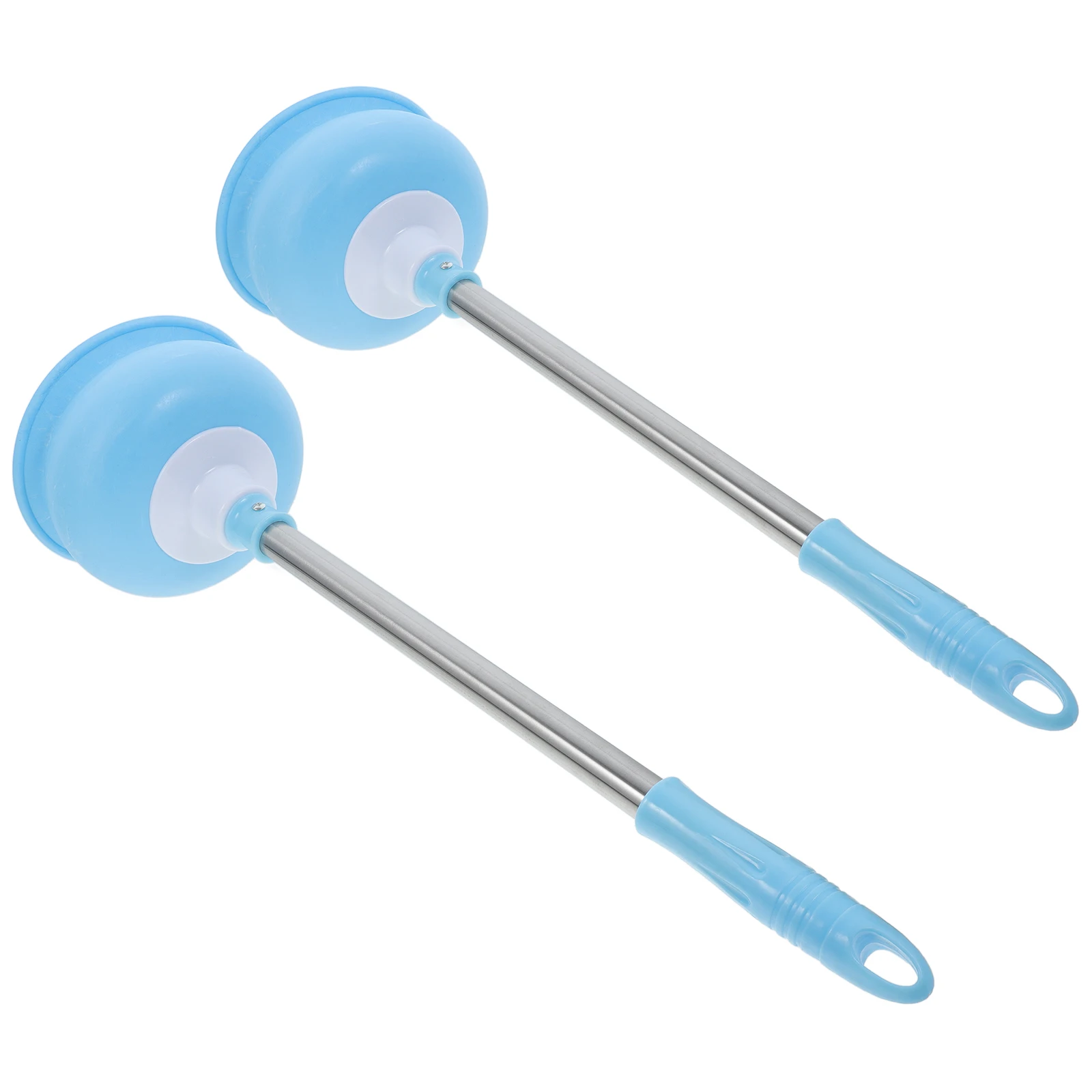 

2pcs Toilet Plunger Bathroom Cleaning Tool Long Handle Ergonomic Heavy Duty Drain For Home Office Hotel Use Rubber