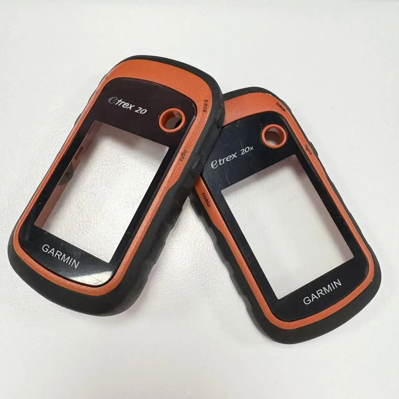 For Garmin Etrex 20 20x Front Case With Glass Panel GPS Repair Orange Handheld Housing Shell With Power Button